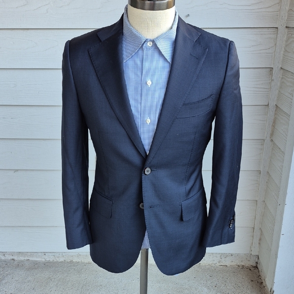 Suitsupply Other - SUITSUPPLY Lazio Dark Navy Weave S110s Wool Mens Sz 36 S Slim Cut Sport Coat